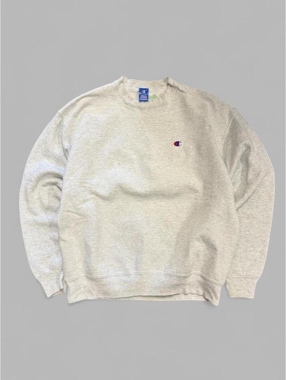 Vintage Heather Grey Champion Blank Crewneck